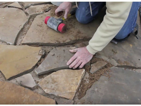 how to install a flagstone patio